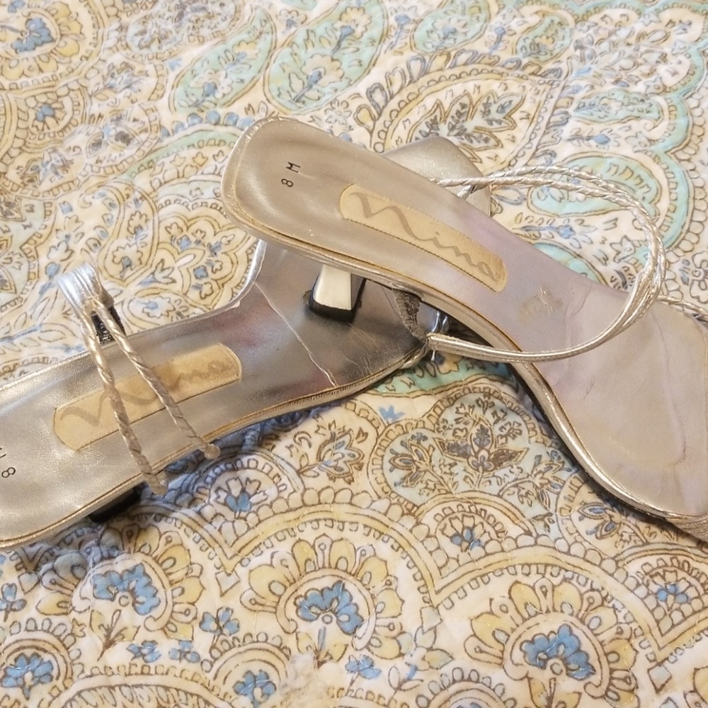 Metallic Silver Strappy Sandal by Nina